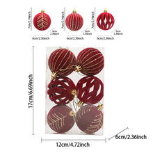 Load image into Gallery viewer, 6PCS 6cm Christmas Ball Ornaments Xmas Tree Hanging Pendants Home Party Decor 2025 New Year Noel Navidad
