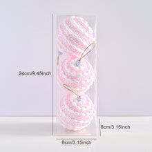 Load image into Gallery viewer, 3Pcs 8cm Foam Christmas Balls Pendant Colorful Christmas Macaron Hanging Balls Elegant Reusable Xmas Tree Hanging Ornament
