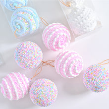Load image into Gallery viewer, 3Pcs 8cm Foam Christmas Balls Pendant Colorful Christmas Macaron Hanging Balls Elegant Reusable Xmas Tree Hanging Ornament
