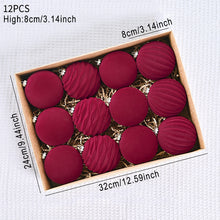 Load image into Gallery viewer, 12PCS 8cm Christmas Ball Ornaments Xmas Tree Hanging Pendants Home Party Decor 2025 New Year Noel Navidad
