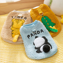 Load image into Gallery viewer, Animal Pattern Dog Clothes Cute Panda Vest Leashable Teddy Winter Clothes Bichon Warm Fleece Pet Clothing XS-XXL
