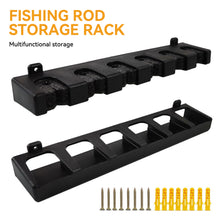 Load image into Gallery viewer, 2Pcs 6-Rod Rack Fishing Rod Holders Vertical Horizontal Pole Holder Wall Mount Modular Fishing Pole For Wall
