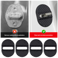 Load image into Gallery viewer, 4Pcs/Set Carbon Fiber Pattern Car Door Lock Protective Cover Cushion Anti Rust Sleeve Plastic for Car Door Lock Car Accessories
