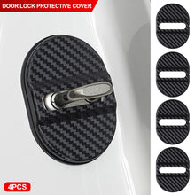Load image into Gallery viewer, 4Pcs/Set Carbon Fiber Pattern Car Door Lock Protective Cover Cushion Anti Rust Sleeve Plastic for Car Door Lock Car Accessories
