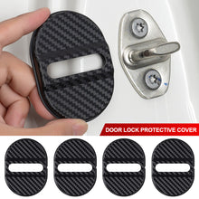 Load image into Gallery viewer, 4Pcs/Set Carbon Fiber Pattern Car Door Lock Protective Cover Cushion Anti Rust Sleeve Plastic for Car Door Lock Car Accessories
