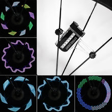 Load image into Gallery viewer, USB Rechargeable 14 RGB LED Bike Wheel Spoke Light Waterproof Bicycle Warning Lights LED Neon Bike Tyre Light Bicycle Rim Decor
