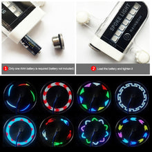 Load image into Gallery viewer, USB Rechargeable 14 RGB LED Bike Wheel Spoke Light Waterproof Bicycle Warning Lights LED Neon Bike Tyre Light Bicycle Rim Decor
