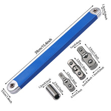 Load image into Gallery viewer, Multifunctional Car Offset Extension Wrench with 4 Adapters Dual-purpose Impact Socket Ratchet Wrench Spanner Automotive Hand Tool
