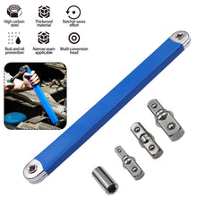 Load image into Gallery viewer, Multifunctional Car Offset Extension Wrench with 4 Adapters Dual-purpose Impact Socket Ratchet Wrench Spanner Automotive Hand Tool
