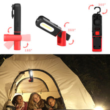 Load image into Gallery viewer, Portable USB Rechargeable COB Work Light Car Detailing Inspection Light Magnetic LED Flashlight Hanging Lamp Camping Torch
