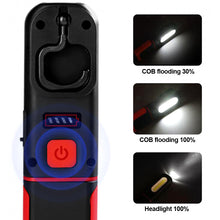 Load image into Gallery viewer, Portable USB Rechargeable COB Work Light Car Detailing Inspection Light Magnetic LED Flashlight Hanging Lamp Camping Torch
