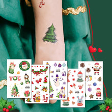 Load image into Gallery viewer, Christmas Children's Tattoo Stickers with Glitter Cartoon for Boys and Girls Environmentally Friendly Safe Cute Tattoo Stickers
