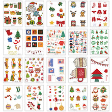 Load image into Gallery viewer, Christmas Tattoo Stickers Children's Stickers Cartoon Reindeer Santa Claus Stickers Holiday Party Face Stickers

