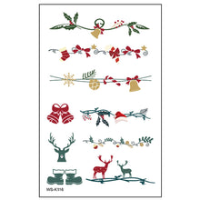 Load image into Gallery viewer, 10pcs/set Christmas Tattoo Stickers Children's Cartoon Festival Party Environmentally Friendly Waterproof Reindeer Face Tattoo Stickers
