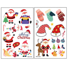 Load image into Gallery viewer, 10pcs/set Christmas Tattoo Stickers Children's Cartoon Festival Party Environmentally Friendly Waterproof Reindeer Face Tattoo Stickers
