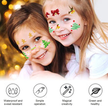 Load image into Gallery viewer, 10pcs/set Christmas Face Stickers Tattoo Stickers Holiday Parties Cute Colored Disposable Makeup Face Stickers
