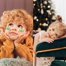 Load image into Gallery viewer, 10pcs/set Christmas Face Stickers Tattoo Stickers Holiday Parties Cute Colored Disposable Makeup Face Stickers

