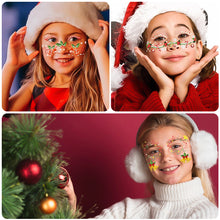 Load image into Gallery viewer, 10pcs/set Christmas Face Stickers Tattoo Stickers Holiday Parties Cute Colored Disposable Makeup Face Stickers

