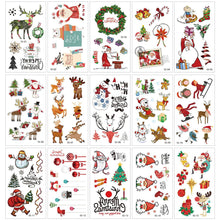 Load image into Gallery viewer, Christmas Tattoo Stickers, Fun Facial Stickers Children's Cartoon Tattoo Stickers Romantic Christmas Tattoo Stickers
