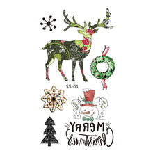 Load image into Gallery viewer, Christmas Tattoo Stickers, Fun Facial Stickers Children's Cartoon Tattoo Stickers Romantic Christmas Tattoo Stickers
