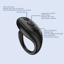 Load image into Gallery viewer, Bluetooth 5.3 Wireless Fingerband Remote Control Portable Fingertip Selfie Controller Take Photos Video Like Turn Page Controller
