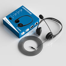Load image into Gallery viewer, Call Center Headphone USB Wired Business Headset With 3.5mm Mic Volume Control Mute Cancelling Telephone Operator
