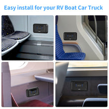 Load image into Gallery viewer, Car RV Quick Charge 3.0 PD USB 3-Ports Charger Socket Adapter 12V/24V USB Power Outlet with Swith Voltage Display for Marine Bus
