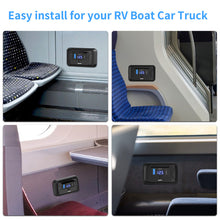 Load image into Gallery viewer, Car RV Quick Charge 3.0 PD USB 3-Ports Charger Socket Adapter 12V/24V USB Power Outlet with Swith Voltage Display for Marine Bus
