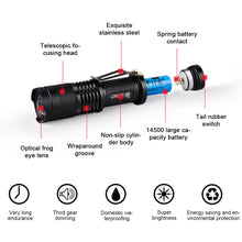 Load image into Gallery viewer, Outdoor Tactical Helmet Flashlight LED Aluminum Alloy Telescopic Zoom Work Light Lighting Equipment
