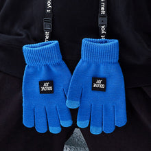 Load image into Gallery viewer, 1 Pair Knitted Warm Gloves Outdoor Non-Slip Touch Screen Riding Gloves With Removable Lanyard
