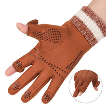 Load image into Gallery viewer, 1 Pair Autumn Winter Suede Warm Gloves For Man Outdoor Windproof Cold-Proof Flip Finger Touch Screen Riding Gloves
