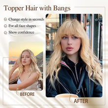 Load image into Gallery viewer, Wig Women Natural Lightweight Breathable Height Increasing Covering White Hair Head Invisible Seamless Fluffy Simulated Wig Piece
