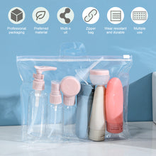 Load image into Gallery viewer, Portable Travel Liquid Container Tool Perfume Bottle Set Refillable Spray Lotion Shampoo Shower Tube Cosmetic Bottling Bottle
