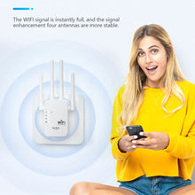 Load image into Gallery viewer, 2.4G WiFi Repeater 300Mbps 1200Mbps Dual-Band Repetidor of Signal Booster WIFI Amplificador Range Repeater Wireless Point AP Router
