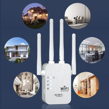 Load image into Gallery viewer, 2.4G WiFi Repeater 300Mbps 1200Mbps Dual-Band Repetidor of Signal Booster WIFI Amplificador Range Repeater Wireless Point AP Router
