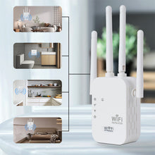 Load image into Gallery viewer, 2.4G WiFi Repeater 300Mbps 1200Mbps Dual-Band Repetidor of Signal Booster WIFI Amplificador Range Repeater Wireless Point AP Router
