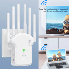 Load image into Gallery viewer, 300Mbps 1200Mbps with High 6 Antenna WiFi Repeater Wireless Router Network Amplifier Repeater Signal Cover Extender Range Signal WiFi Booster
