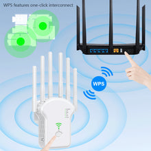 Load image into Gallery viewer, 300Mbps 1200Mbps with High 6 Antenna WiFi Repeater Wireless Router Network Amplifier Repeater Signal Cover Extender Range Signal WiFi Booster
