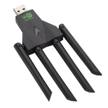 Load image into Gallery viewer, Driver Free 1300Mbps USB WiFi Adapter 2.4G/5Ghz Dual Band Wi-Fi 4 Antenna Wireless Receiver For PC/Laptop
