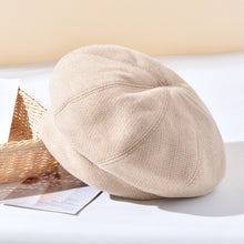 Load image into Gallery viewer, Retro Plaid Beret Fashionable Versatile Autumn Winter Delicate Soft Comfortable Breathable Beret Octagonal Hat for Women
