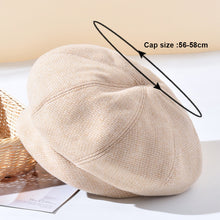 Load image into Gallery viewer, Retro Plaid Beret Fashionable Versatile Autumn Winter Delicate Soft Comfortable Breathable Beret Octagonal Hat for Women

