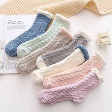 Load image into Gallery viewer, Comfortable Cold Resistant Coral Fleece Socks Women's Mid-tube Socks Autumn Winter Fleece Thick Warm Socks Plush Floor Socks
