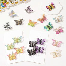 Load image into Gallery viewer, Gradient Colored Butterfly Hair Clip Mini Lovely Bangs Hairpin Hair Claw Clip Versatile Fashionable Headwear Hair Accessories

