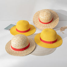 Load image into Gallery viewer, Fashionable Wide Brim Straw Hat Sun Hat UV Protection Casual Hat Outdoor Sports Sunshade Bonnet Beach Hat for Women Children
