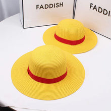 Load image into Gallery viewer, Fashionable Wide Brim Straw Hat Sun Hat UV Protection Casual Hat Outdoor Sports Sunshade Bonnet Beach Hat for Women Children
