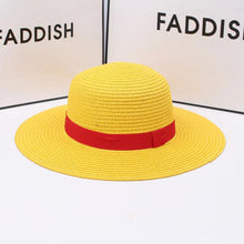 Load image into Gallery viewer, Fashionable Wide Brim Straw Hat Sun Hat UV Protection Casual Hat Outdoor Sports Sunshade Bonnet Beach Hat for Women Children
