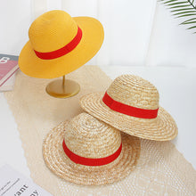 Load image into Gallery viewer, Fashionable Wide Brim Straw Hat Sun Hat UV Protection Casual Hat Outdoor Sports Sunshade Bonnet Beach Hat for Women Children
