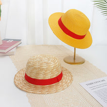 Load image into Gallery viewer, Fashionable Wide Brim Straw Hat Sun Hat UV Protection Casual Hat Outdoor Sports Sunshade Bonnet Beach Hat for Women Children
