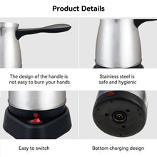 Load image into Gallery viewer, Portable Coffee Machine Electric Turkish Greek Coffee Maker Stainless Steel Machine Moka Pot Coffee Maker
