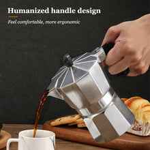 Load image into Gallery viewer, Mocha Coffee Pots Italian Aluminum Octagonal Pot Coffee Cup Maker Tea Maker Portable Coffee Maker
